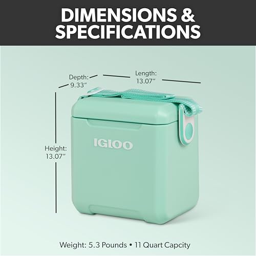 Igloo 11-Quart Crossbody Cooler - Slightly Larger and Hands-Free Cold (Seafoam)