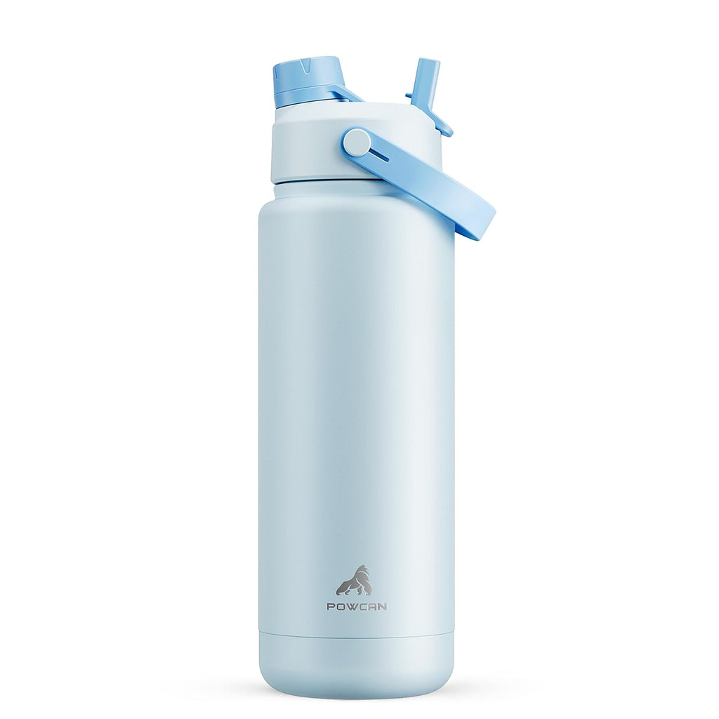 32oz Insulated Water Bottle with 2-in-1 Lid - Stay Hydrated Through Treatment (Light Blue)