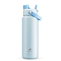 32oz Insulated Water Bottle with 2-in-1 Lid - Stay Hydrated Through Treatment (Light Blue)