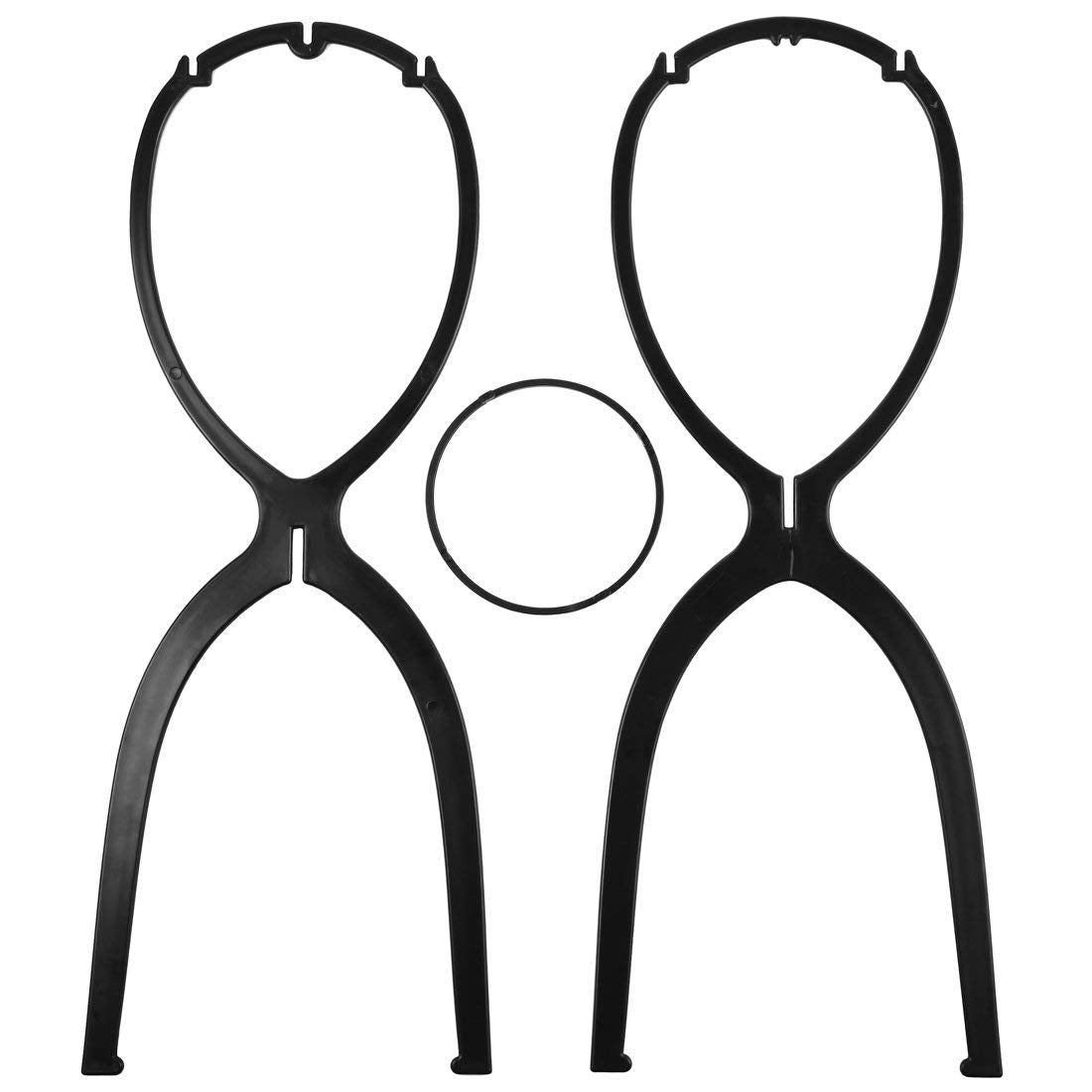 Tall Collapsible Wig Stand - Storage and Drying for Long Wigs (Black, 19.7")