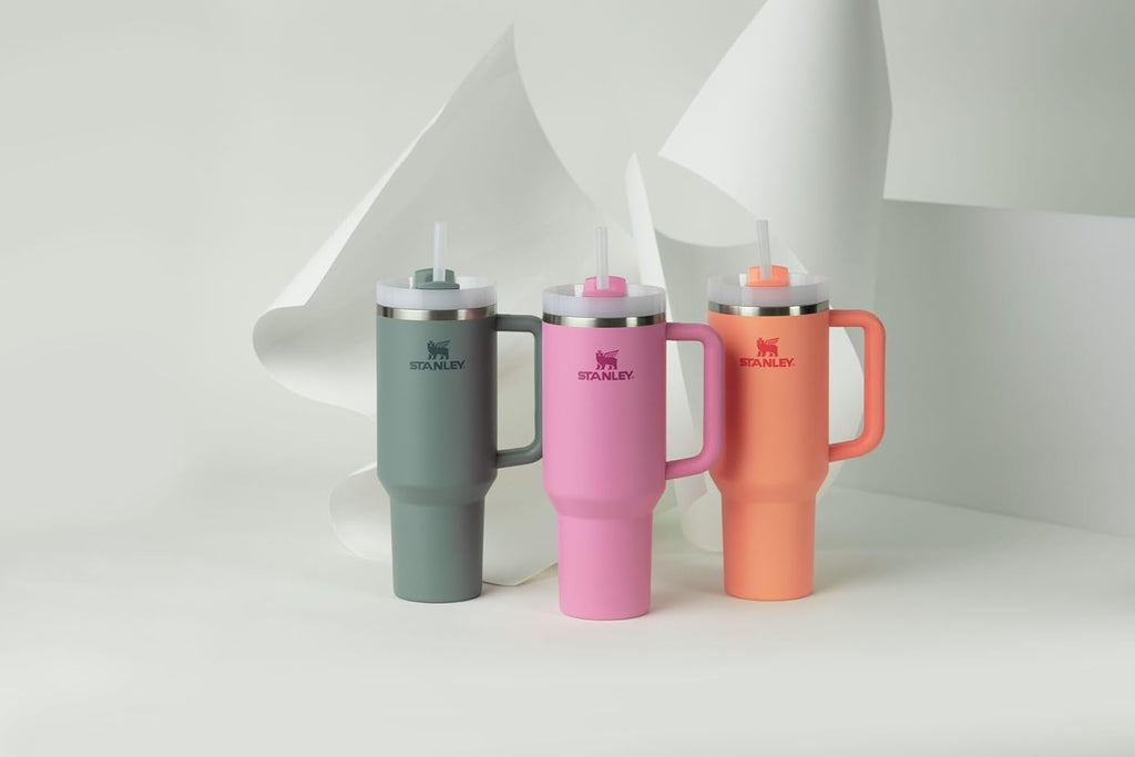 STANLEY 40oz Quencher Tumbler with Handle and Straw (Peony Pink)