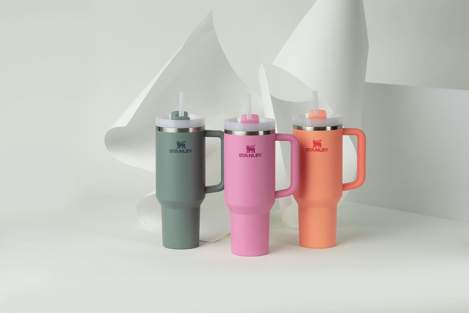 STANLEY 40oz Quencher Tumbler with Handle and Straw (Peony Pink)