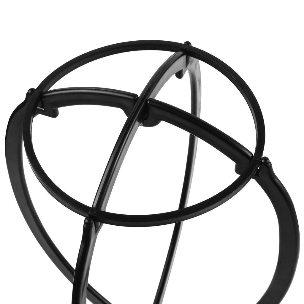 Tall Collapsible Wig Stand - Storage and Drying for Long Wigs (Black, 19.7")