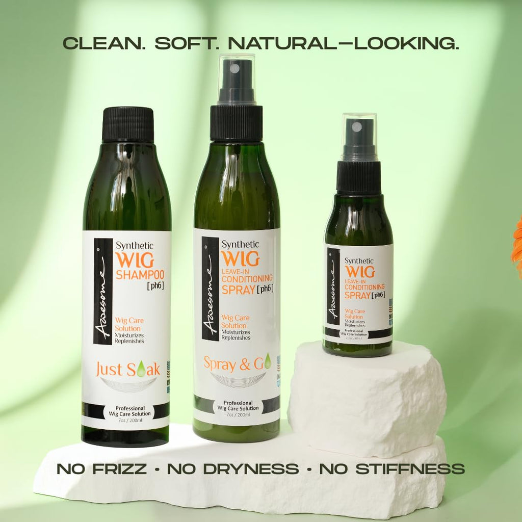 Synthetic Wig Shampoo and Leave-In Conditioner Spray - Maintain Wig Quality During Treatment (7 oz, 2-Piece Set)