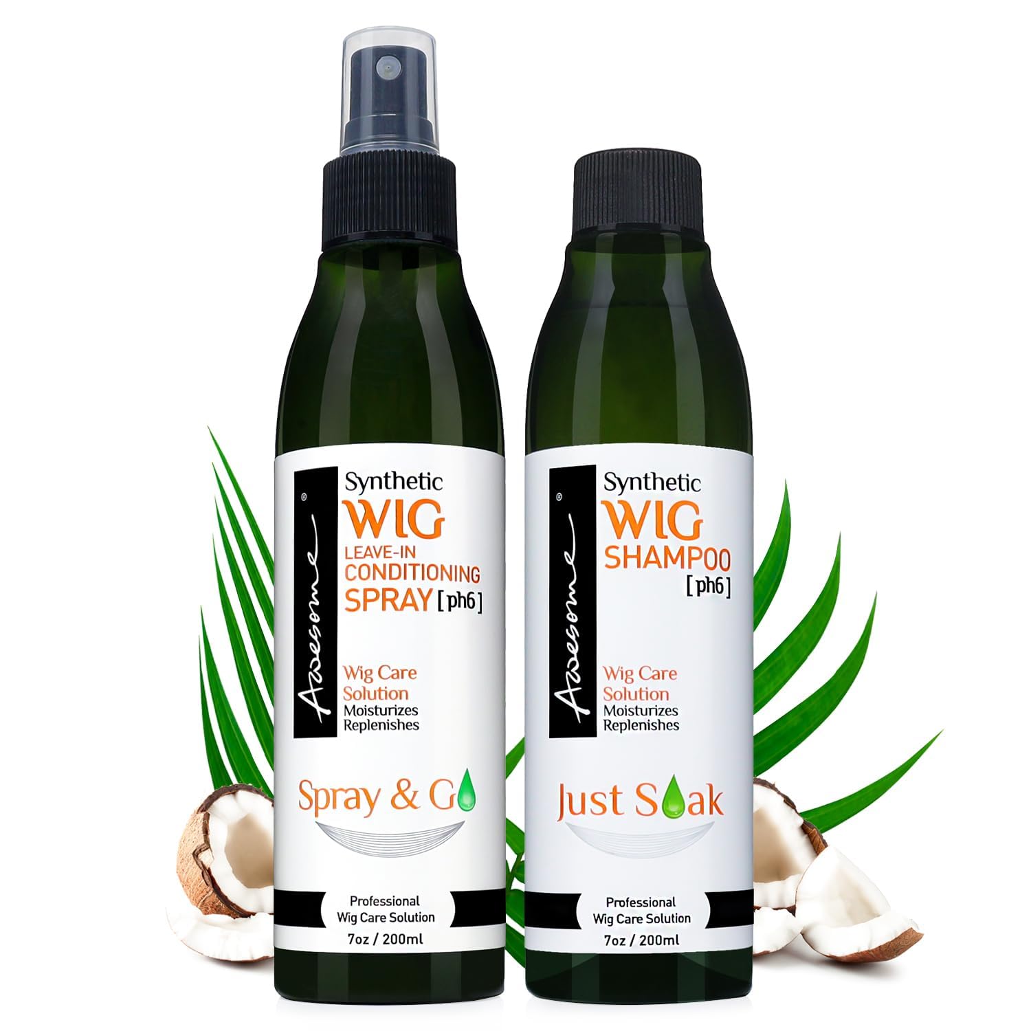 Synthetic Wig Shampoo and Leave-In Conditioner Spray - Maintain Wig Quality During Treatment (7 oz, 2-Piece Set)