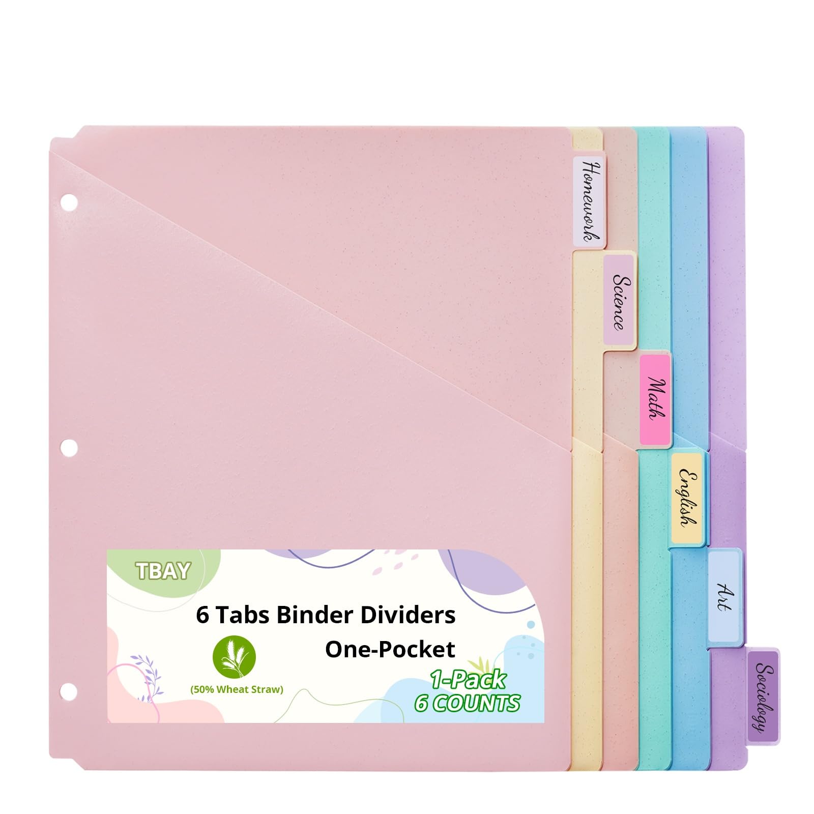 6-Tab Pastel Dividers with Pockets - Pretty Organization for Your Medical Binder