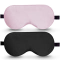 100% Mulberry Silk Sleep Masks - Light-Blocking Comfort for Treatment-Disrupted Sleep (2 Pack, Pink & Black)