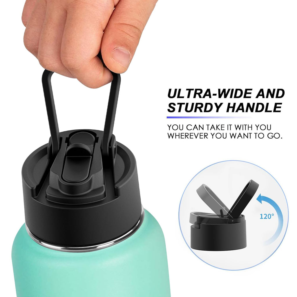 32oz Insulated Water Bottle with Straw - Stay Hydrated Through Treatment (Teal)