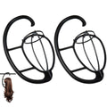 Hanging Wig Stand - Space-Saving Storage and Drying for Treatment Wigs (Black, 2 Pack)