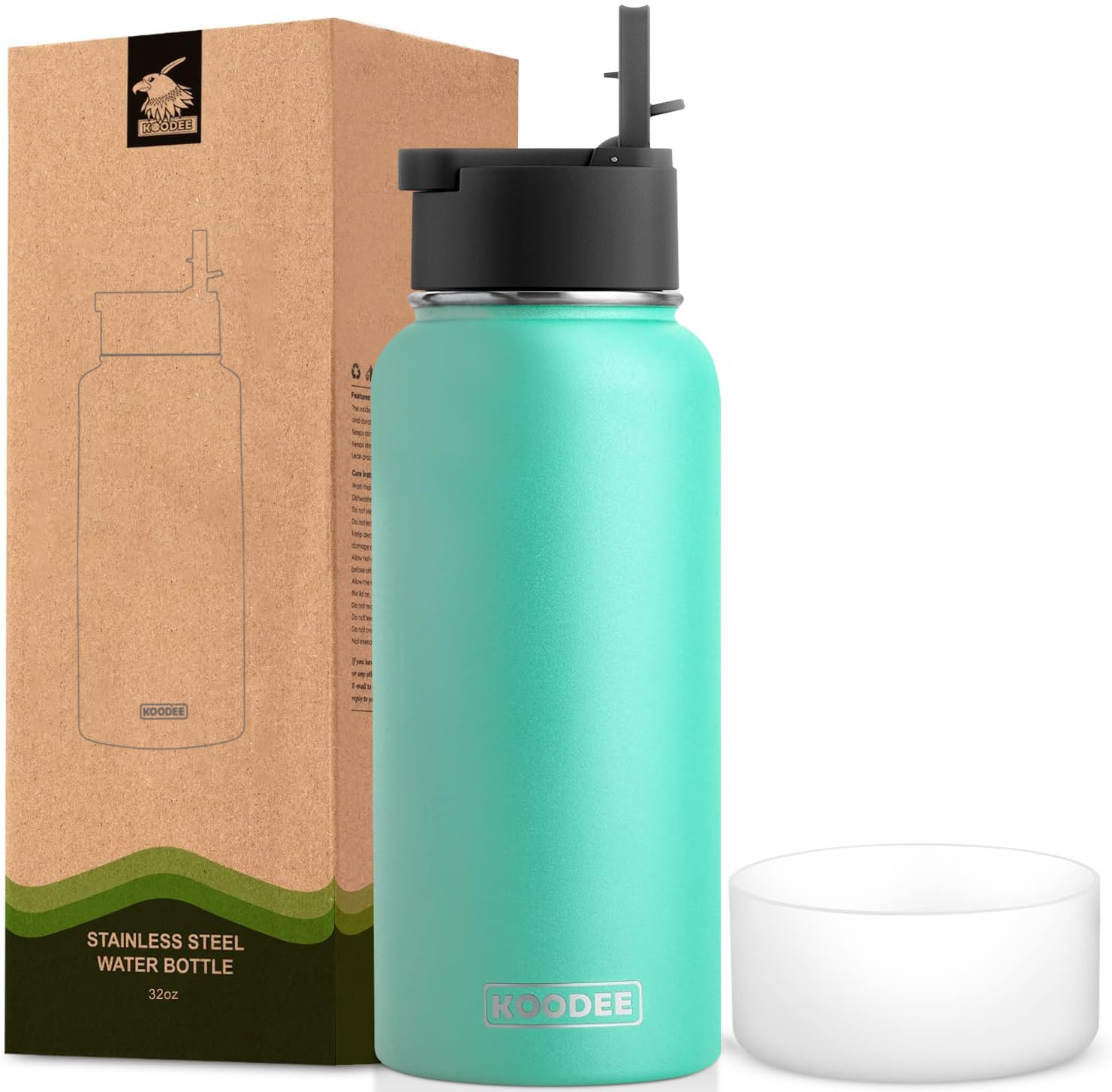 32oz Insulated Water Bottle with Straw - Stay Hydrated Through Treatment (Teal)