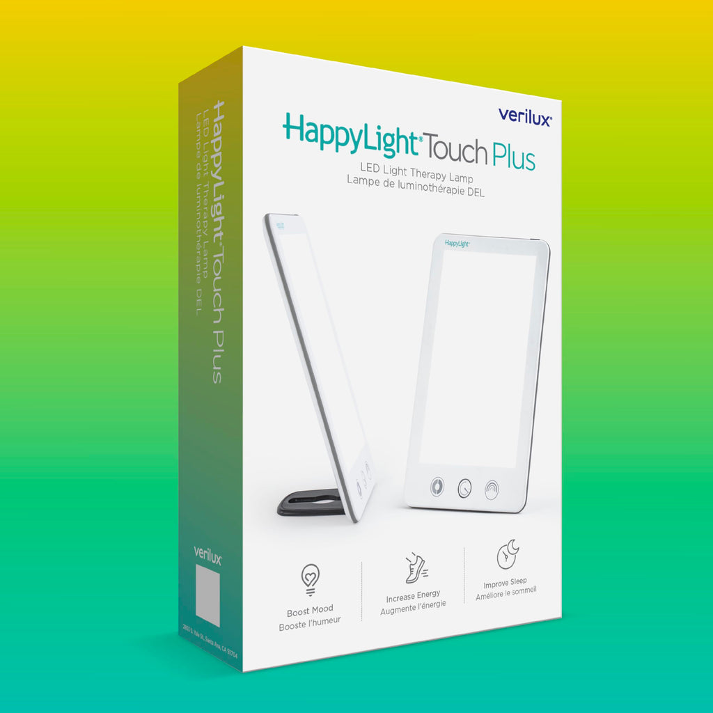 Verilux HappyLight Touch Plus - 10,000 Lux Light Therapy for Treatment Fatigue and Mood (UV-Free, Adjustable)