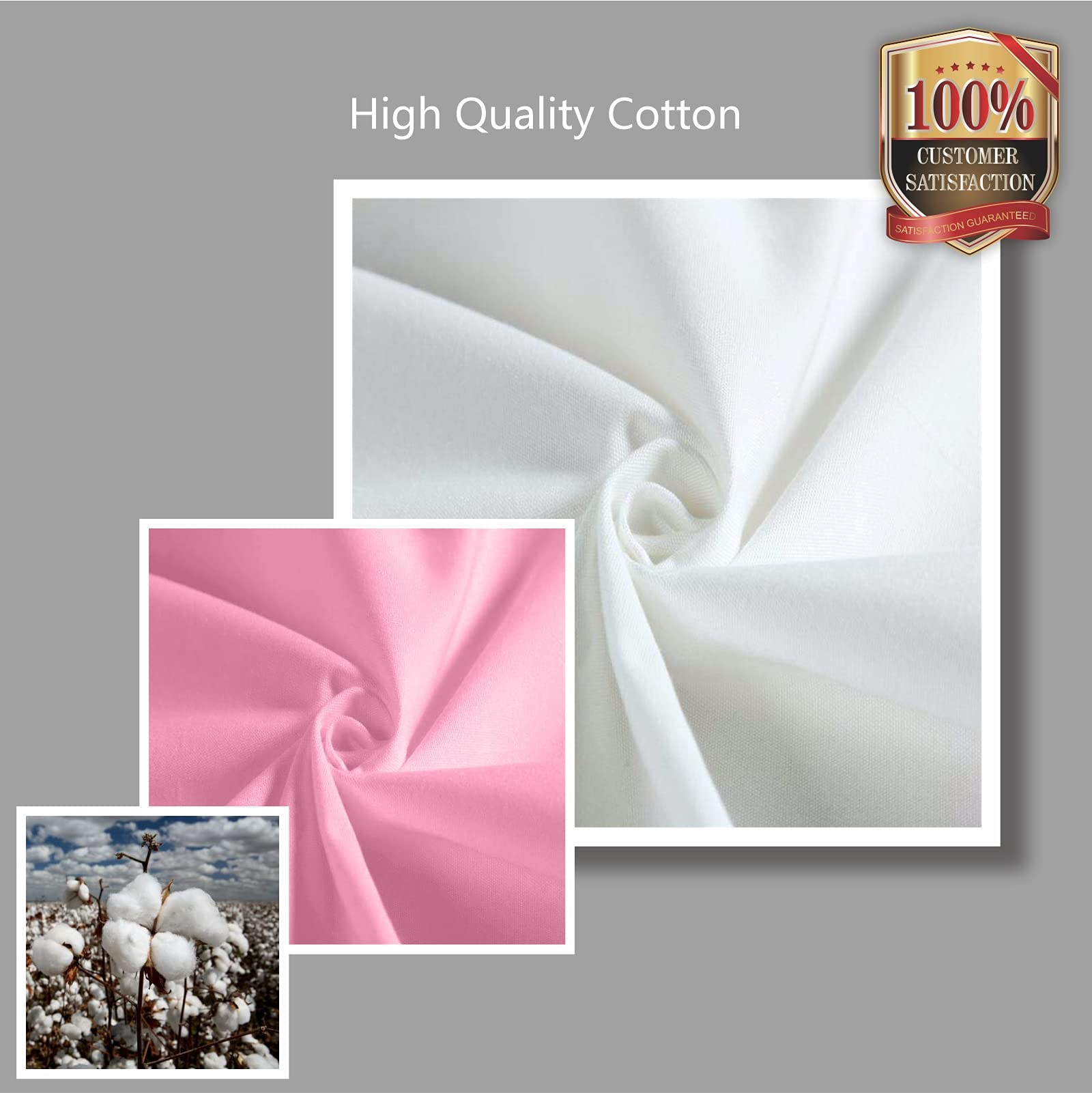 Large Canvas Tote Bag (White with Pink Handles)