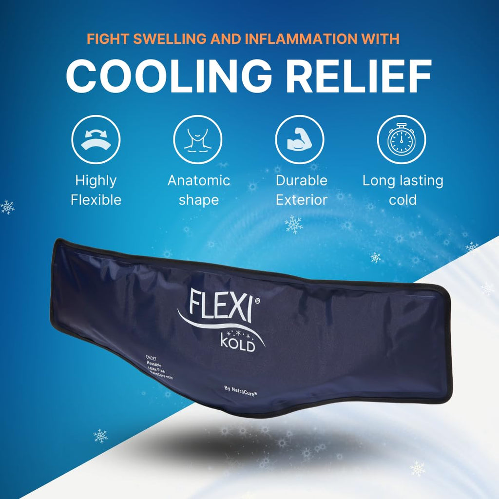NatraCure Flexible Gel Cold Pack - Healthcare Professional Grade Neck and Body Relief (Multiple Sizes)