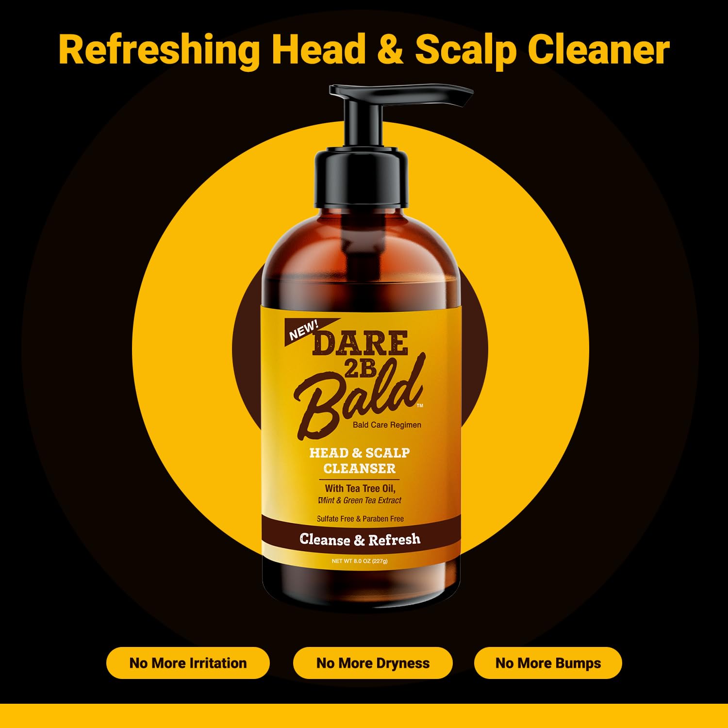 Head & Scalp Cleanser - Gentle Care for Chemotherapy Hair Loss (Tea Tree & Mint, 8 oz)