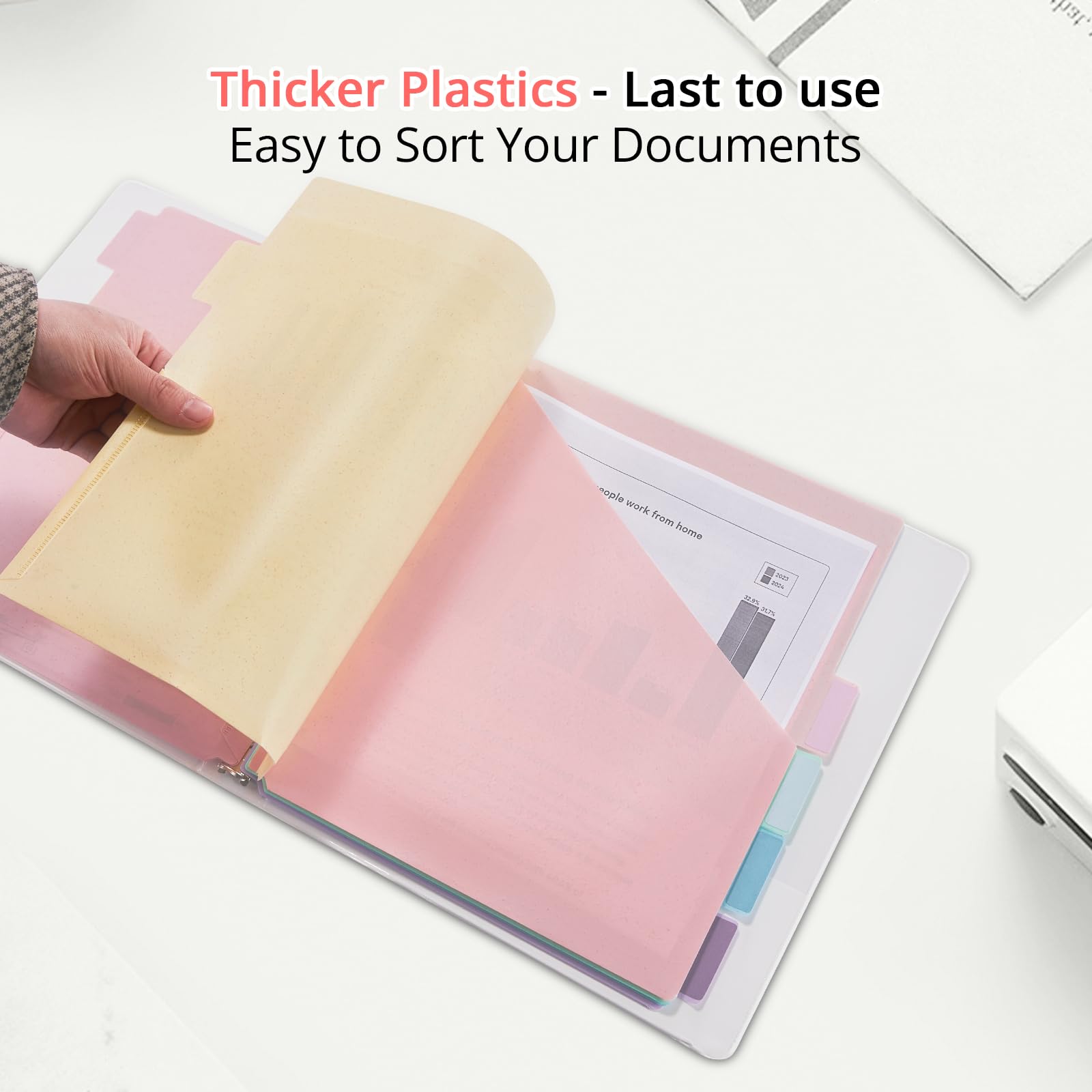 6-Tab Pastel Dividers with Pockets - Pretty Organization for Your Medical Binder