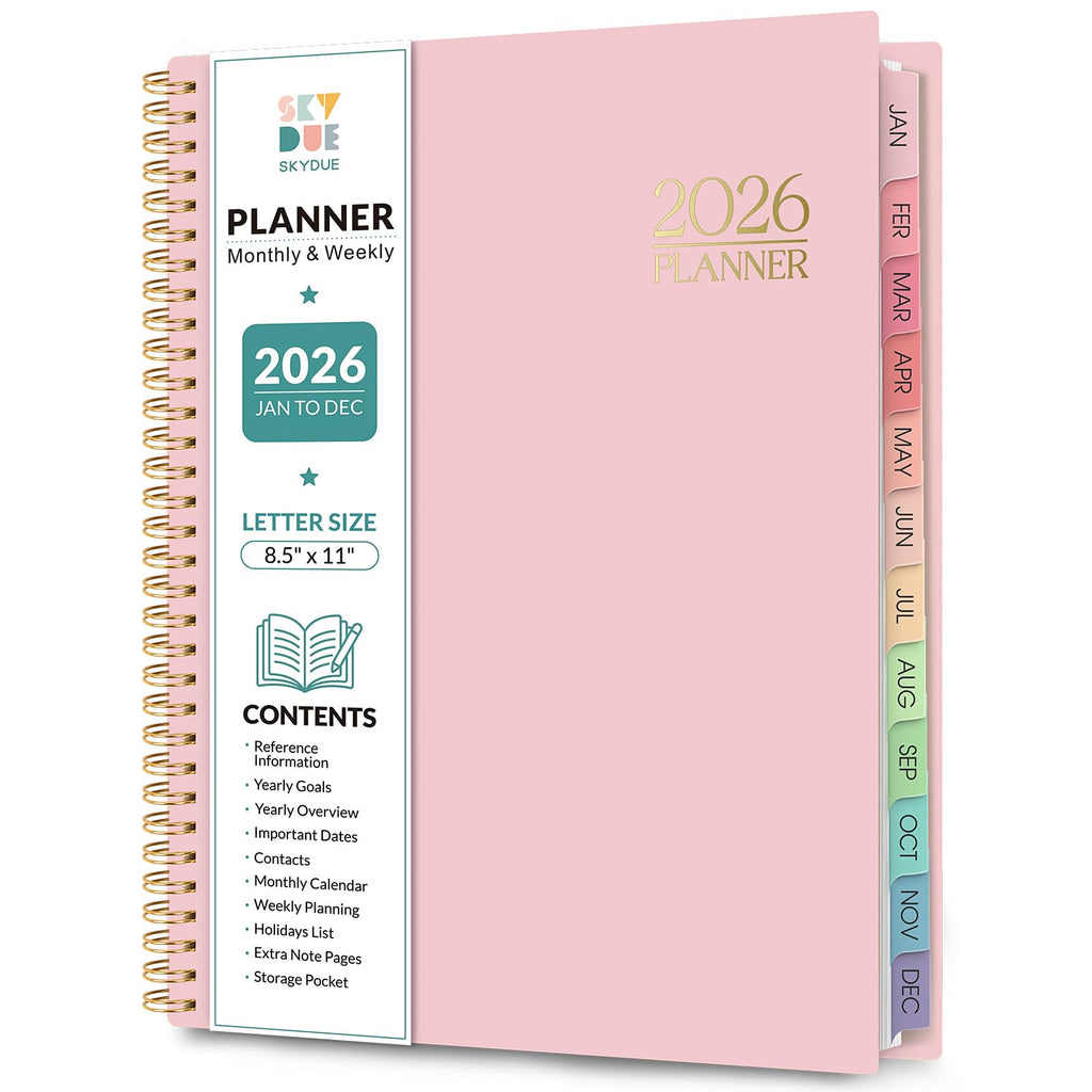 2026 Weekly & Monthly Planner - Dr. Troso's Top Pick for Treatment Organization (Light Pink, 8.5" x 11")