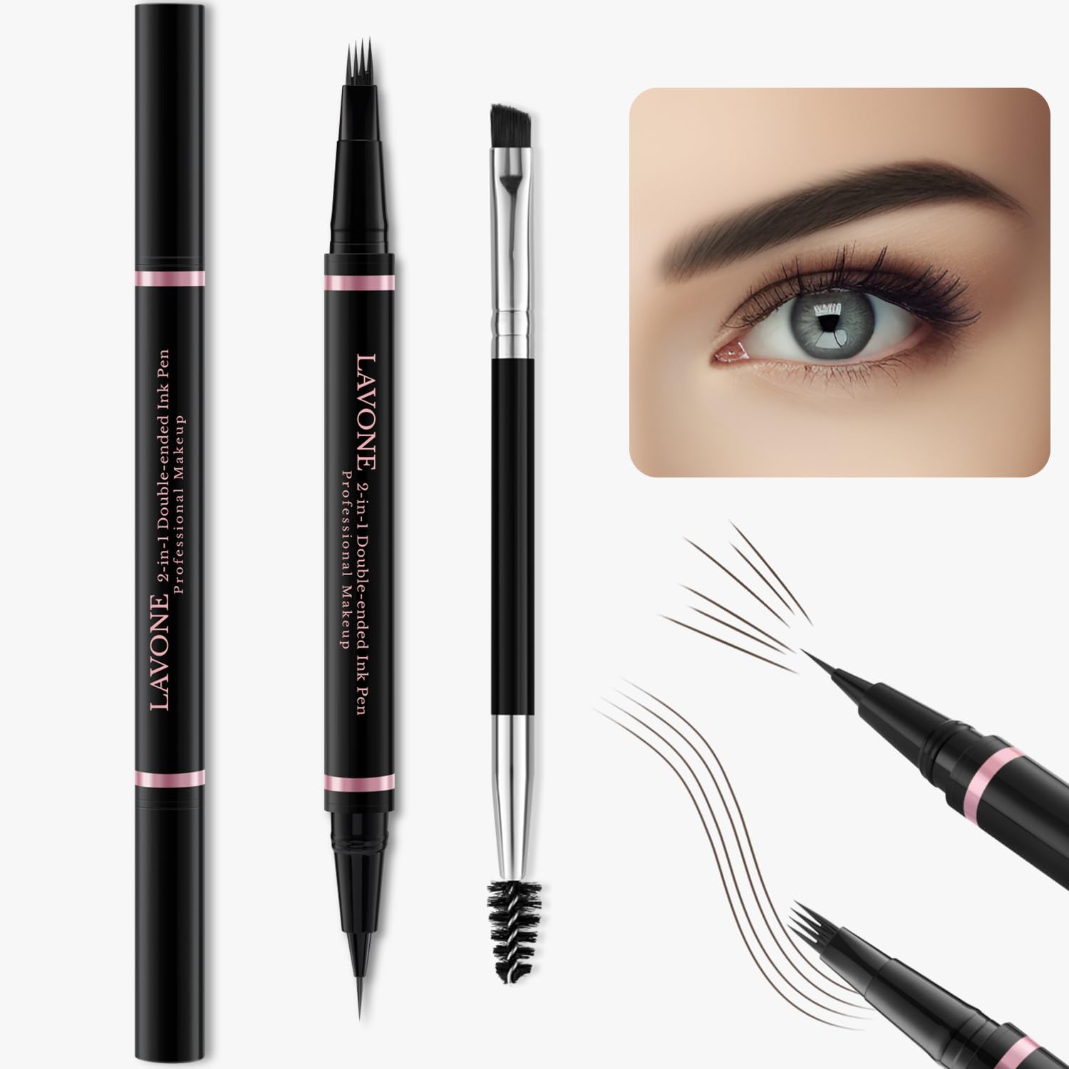 Complete Eyebrow Makeup Kit - Restore Confidence After Chemotherapy Hair Loss (Medium Brown)