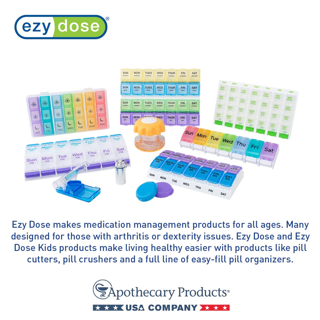 Weekly 7-Day Pill Organizer - 4 Times Daily with Removable Daily Compartments