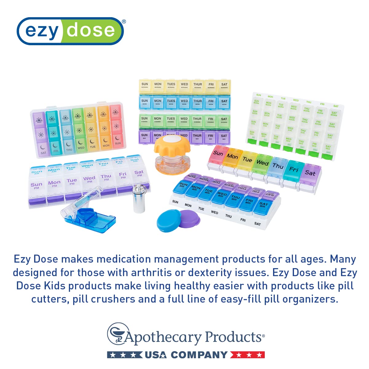 Weekly 7-Day Pill Organizer - 4 Times Daily with Removable Daily Compartments