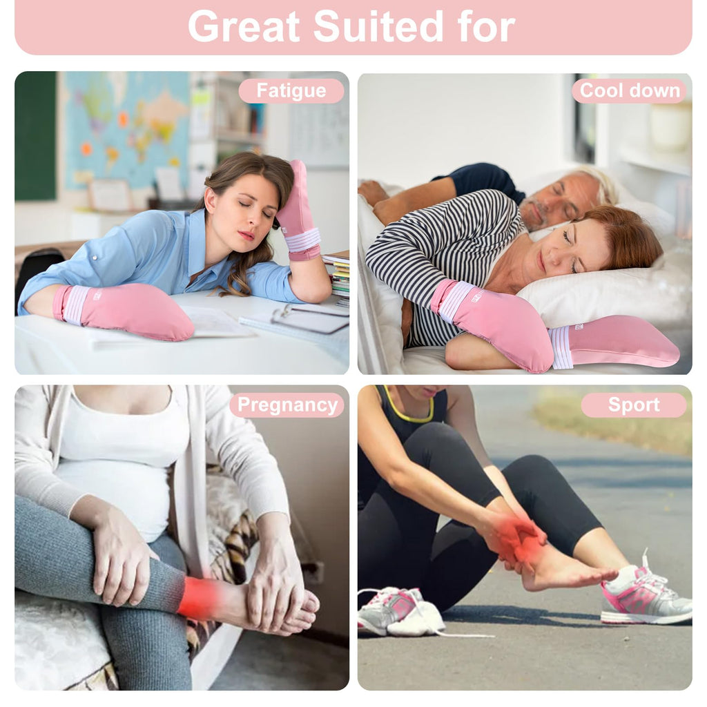 Cold Therapy Socks & Gloves Ice Pack Set - (Pink, S/M)