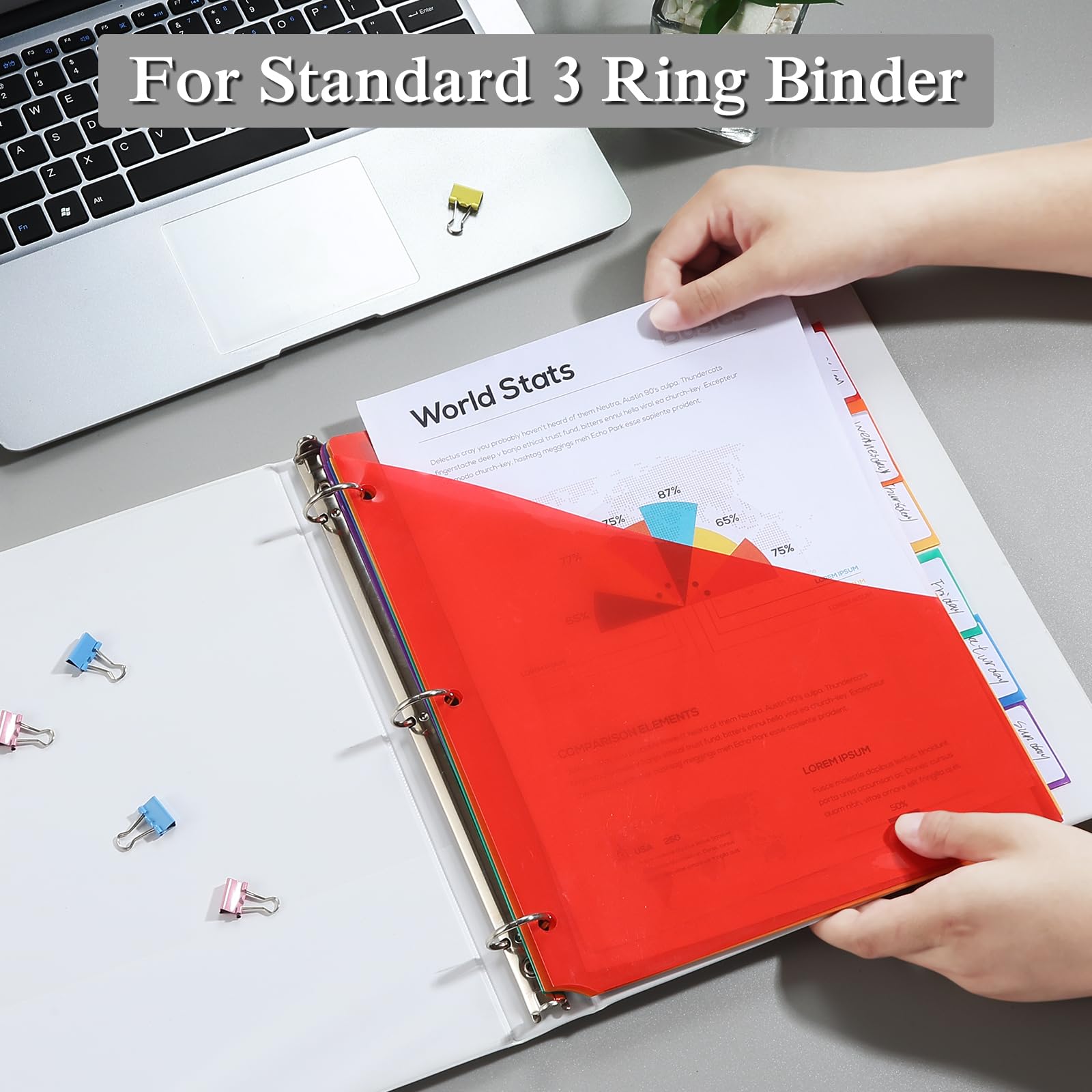 12-Pack Medical Binder Dividers with Pockets - Organize Your Treatment Journey