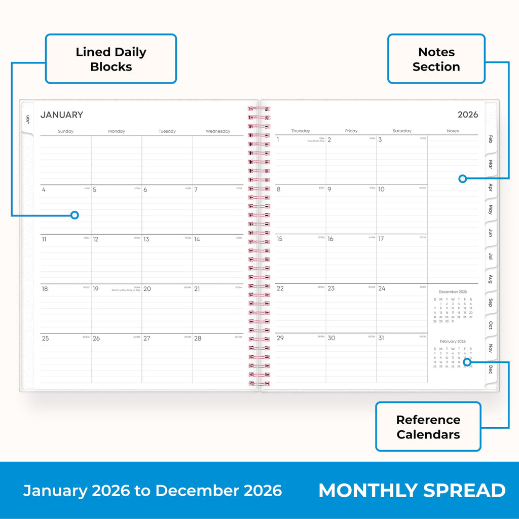 2026 Weekly & Monthly Planner - Organize Your Treatment Journey and Beyond (Light Blue with Flowers)