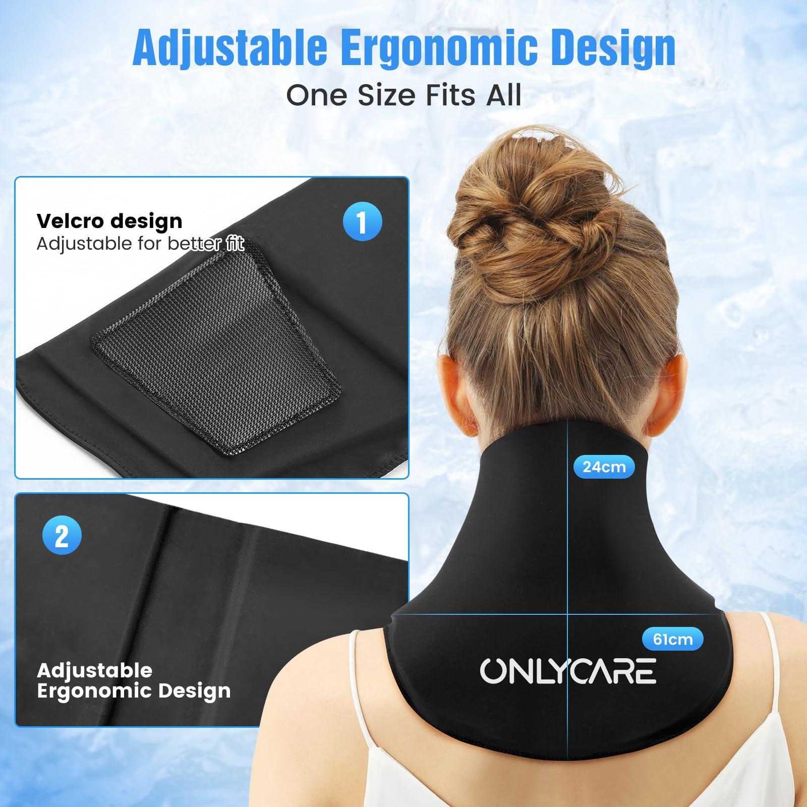 Neck and Shoulder Ice Pack Wrap - Hot and Cold Therapy for Treatment Pain (Black)