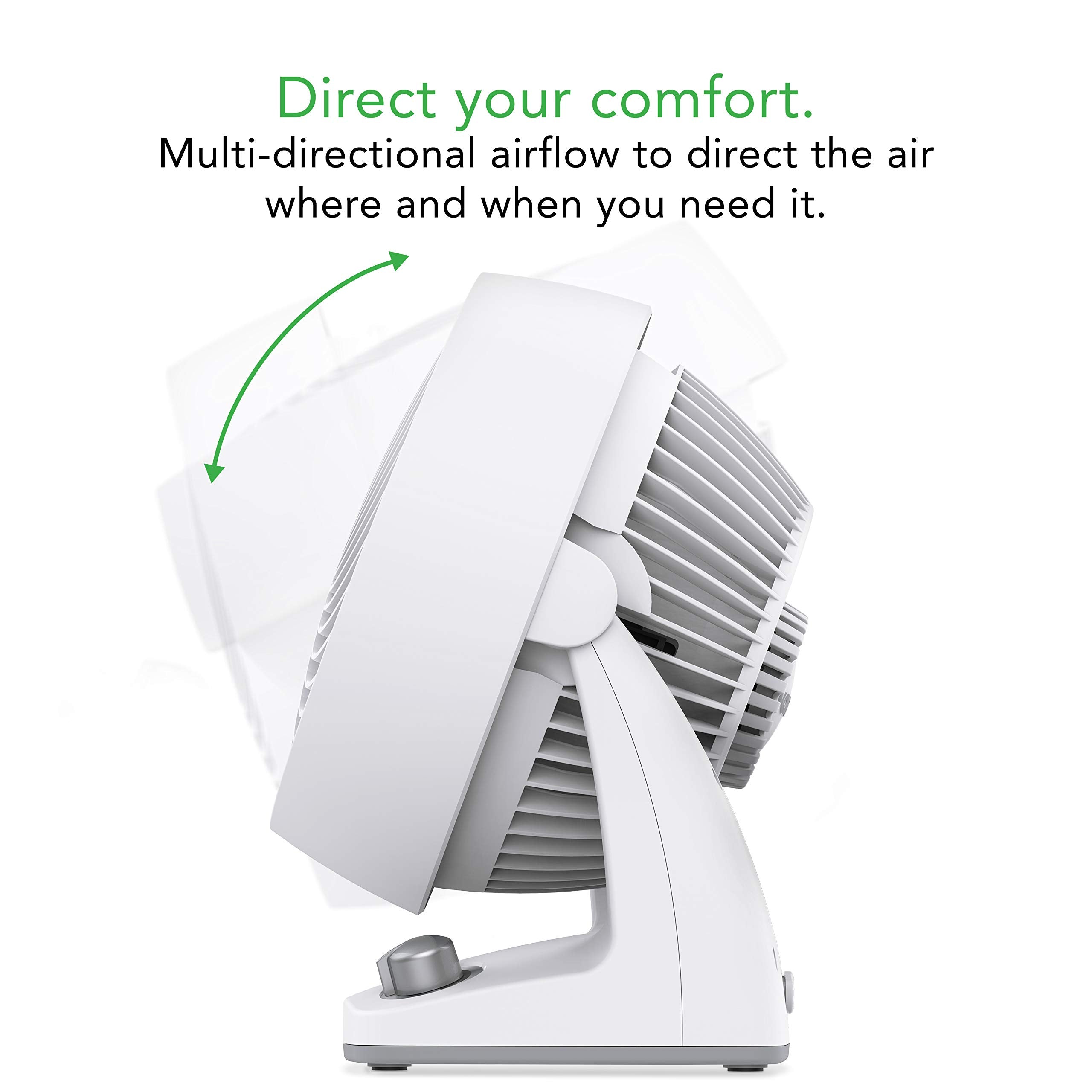 Vornado Compact Energy Smart Air Circulator Fan - Relief for Hot Flashes and Night Sweats (White)