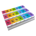 Weekly 7-Day Pill Organizer - 3 Times Daily Medication Management Made Simple (Rainbow Lids)