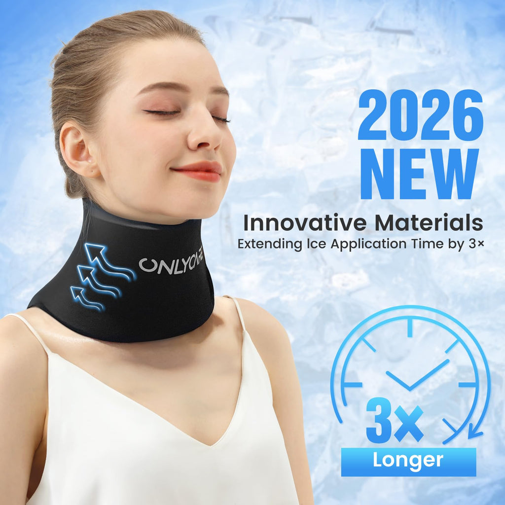 Neck and Shoulder Ice Pack Wrap - Hot and Cold Therapy for Treatment Pain (Black)