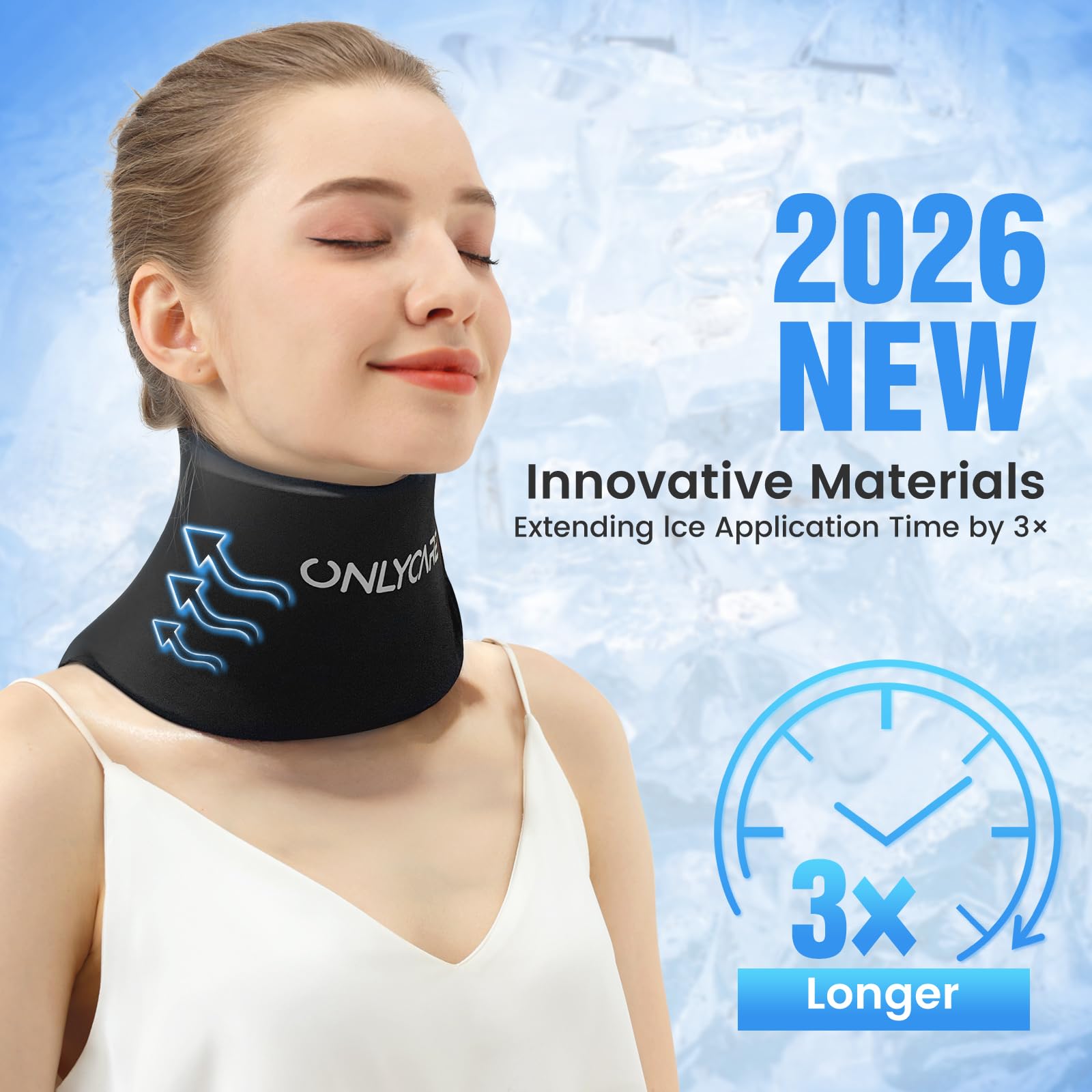 Neck and Shoulder Ice Pack Wrap - Hot and Cold Therapy for Treatment Pain (Black)