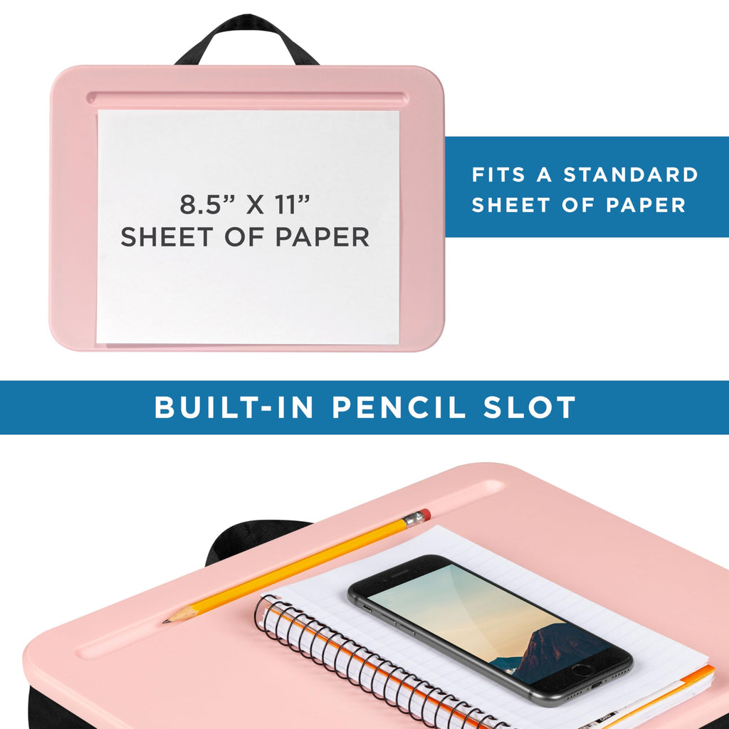Compact Lap Desk - Fits up to 15 Inch Laptops (Pink)