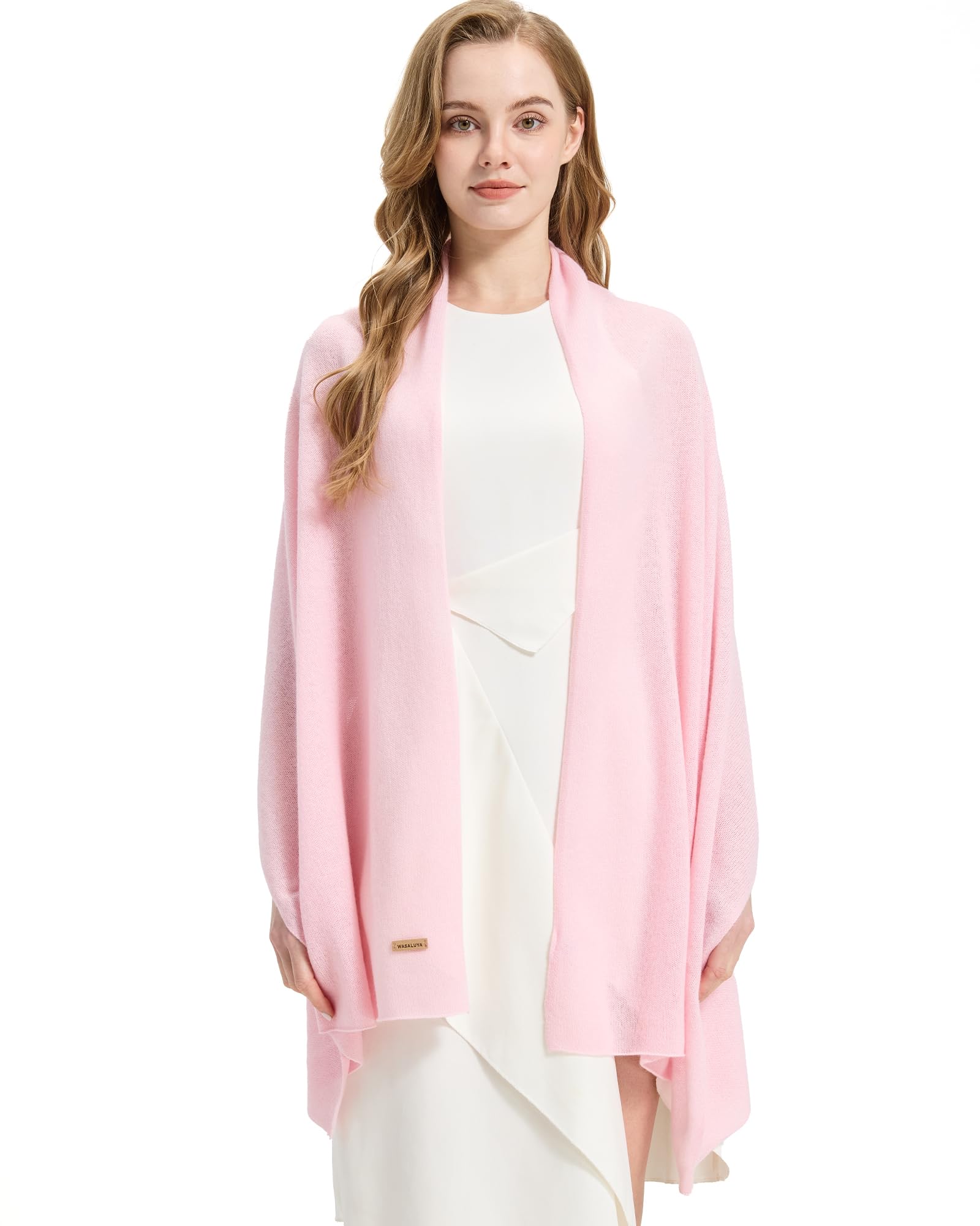 100% Cashmere Shawl - Luxurious Warmth and Comfort for Treatment Days (Pink, 70.9" x 23.6")