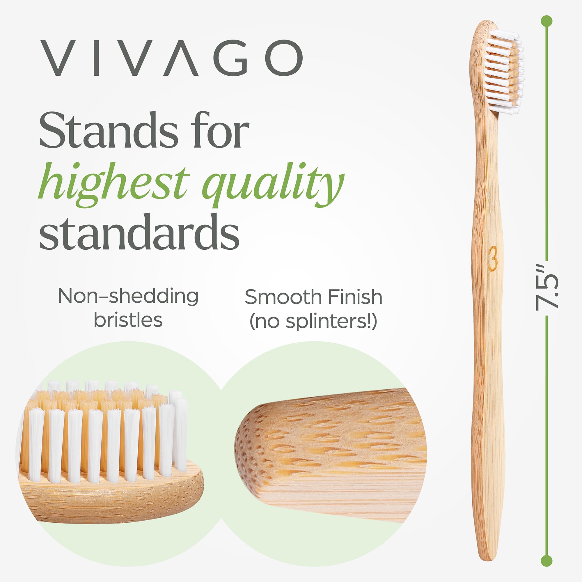 Bamboo Toothbrushes with Soft Bristles - Gentle Oral Care During Treatment (10 Pack)