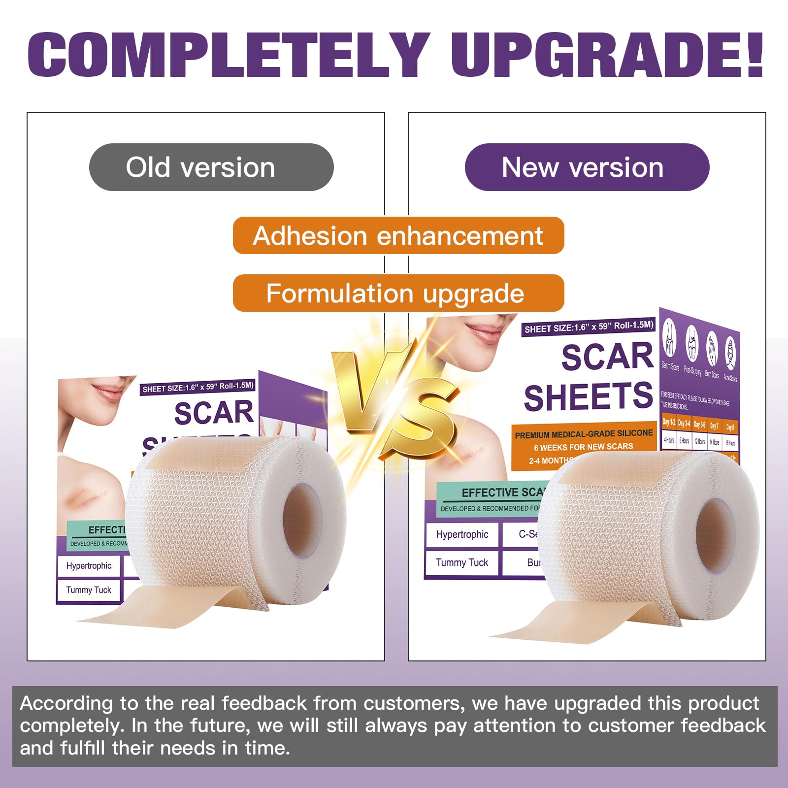 Medical-Grade Silicone Scar Sheets - Reduce Surgical Scars from Cancer Treatment (Reusable)