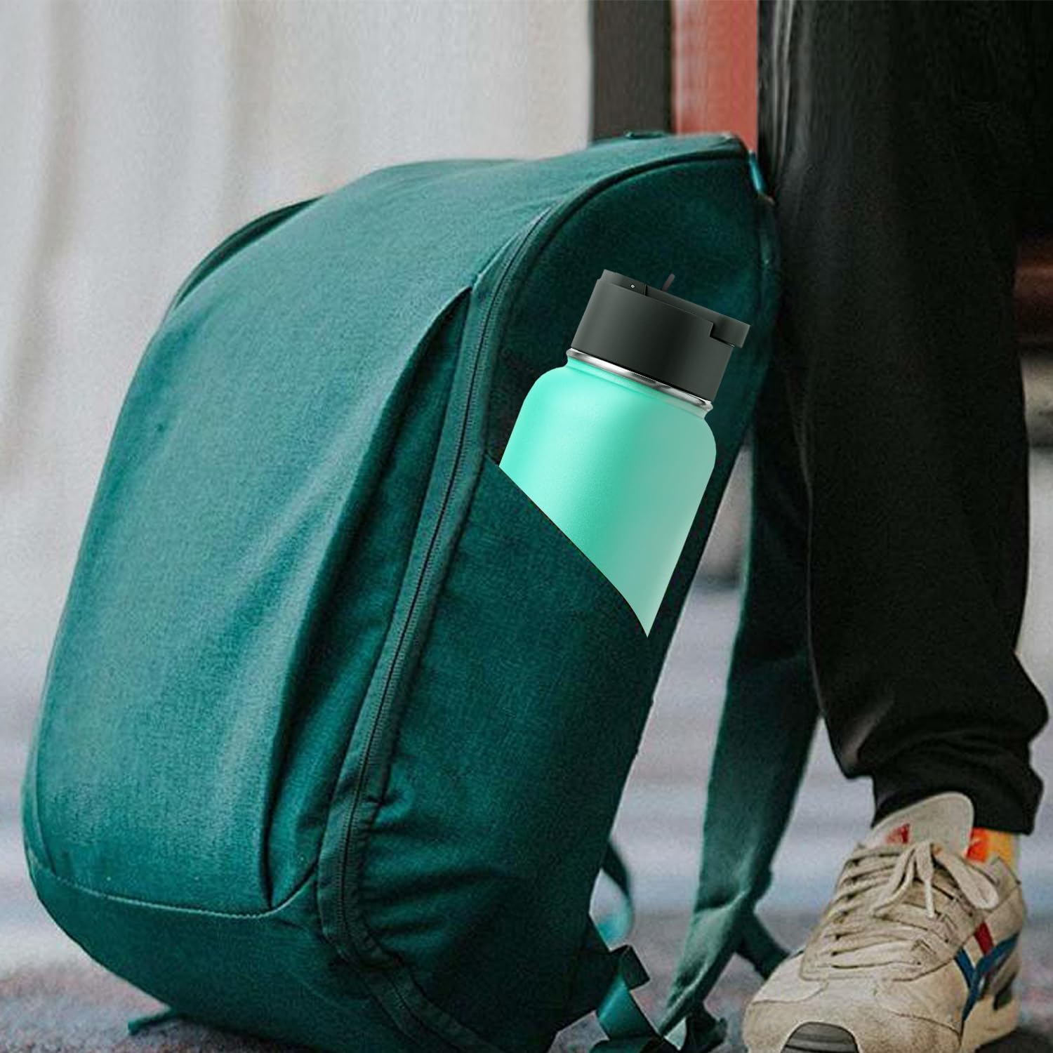 32oz Insulated Water Bottle with Straw - Stay Hydrated Through Treatment (Teal)