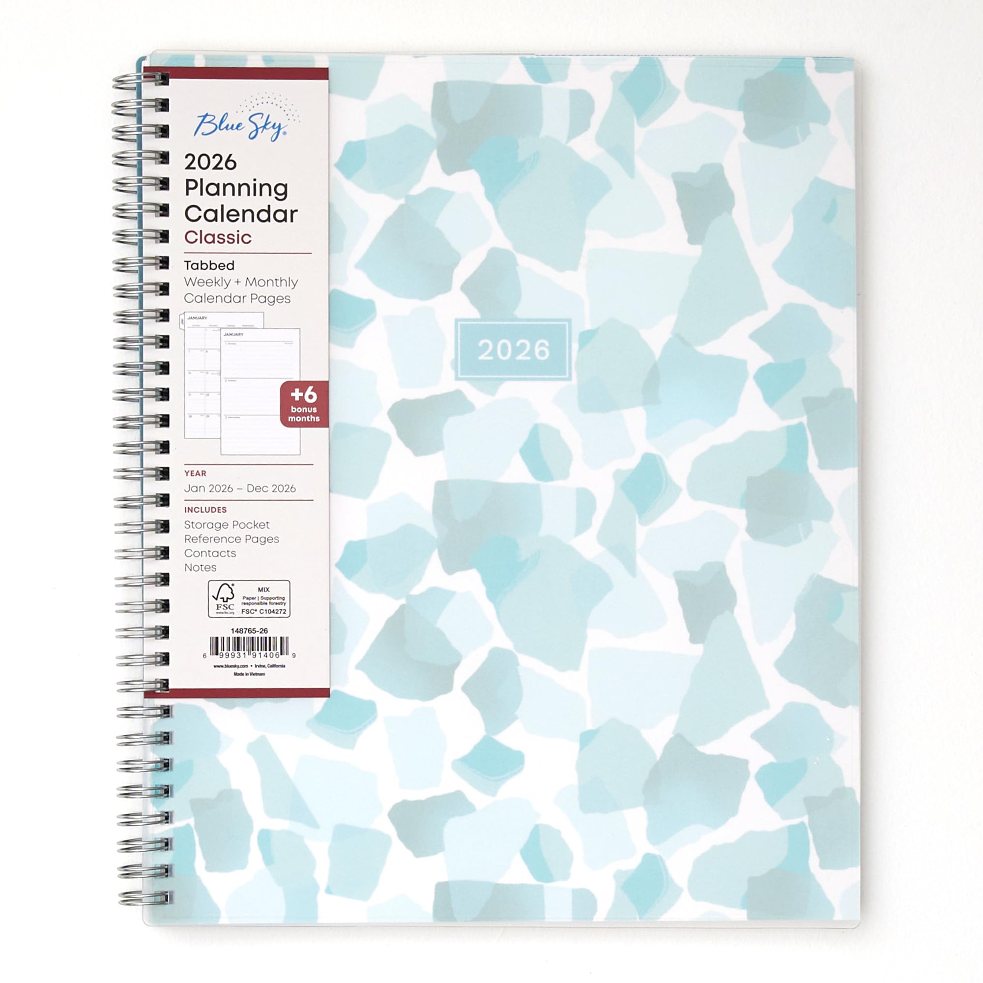 2026 Weekly & Monthly Planner - Command Center Organization (Teal, 8.5" x 11")