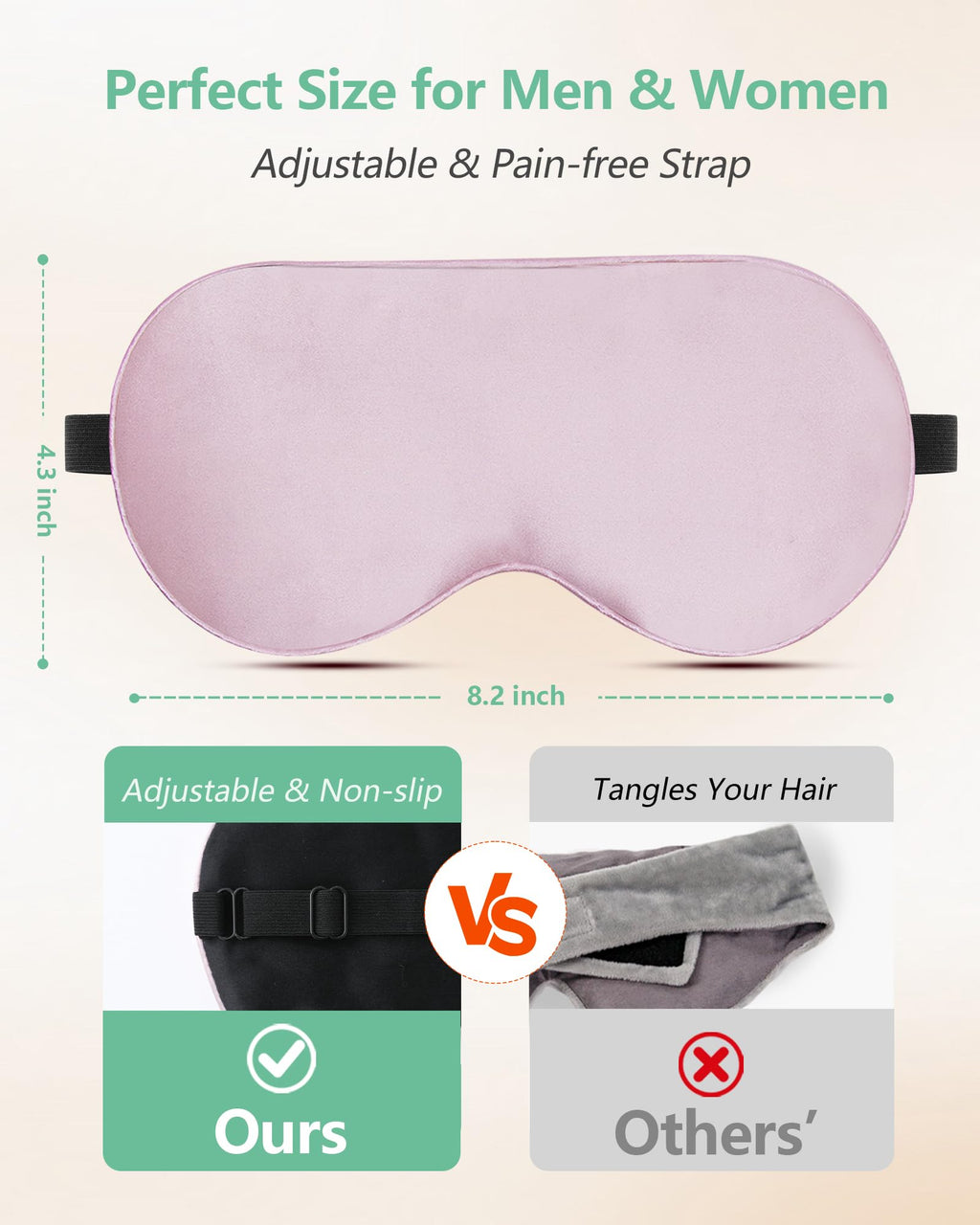 100% Mulberry Silk Sleep Masks - Light-Blocking Comfort for Treatment-Disrupted Sleep (2 Pack, Pink & Black)