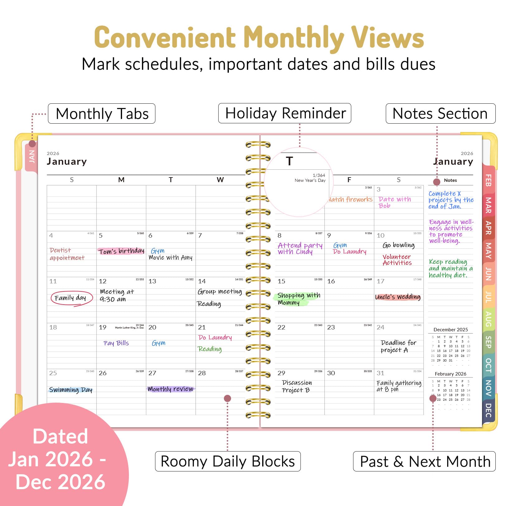 2026 Hardcover Planner - Command Center for Your Treatment Journey (Teal Marble, 8.5" x 11")