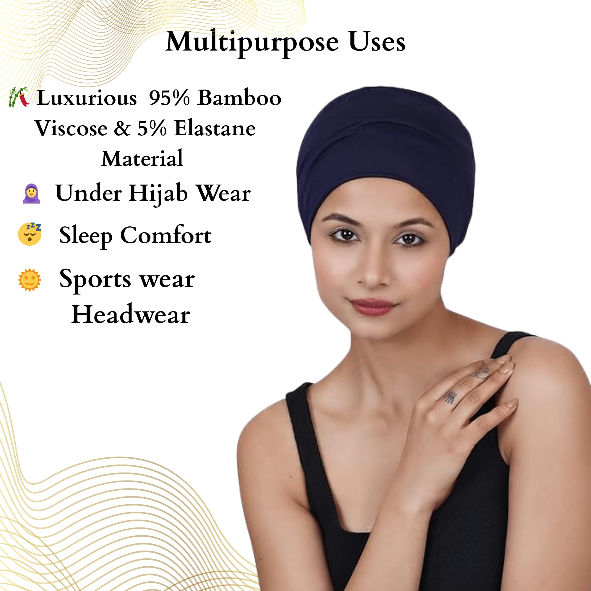 Bamboo Soft Sleep Cap - Comfortable Head Covering for Chemotherapy Hair Loss (Ash, Double-Layer)