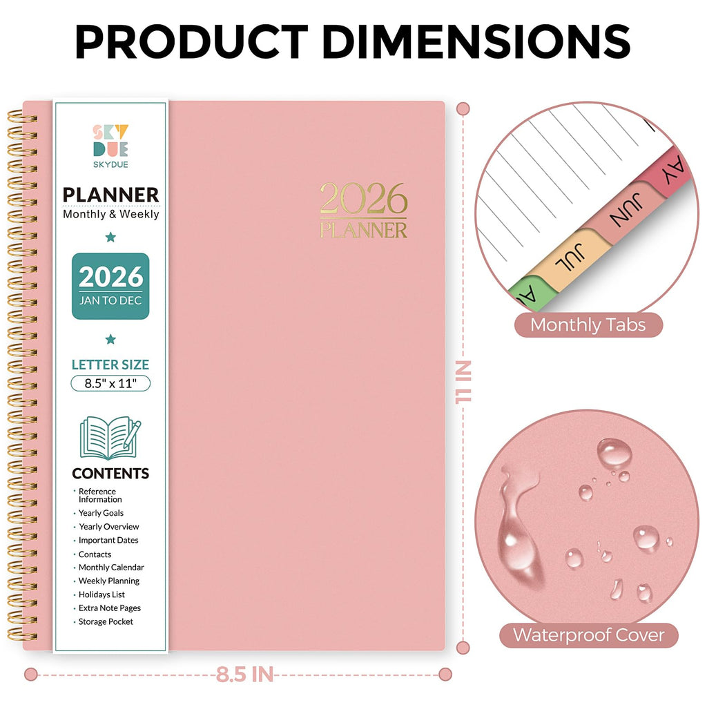 2026 Weekly & Monthly Planner - Dr. Troso's Top Pick for Treatment Organization (Light Pink, 8.5" x 11")