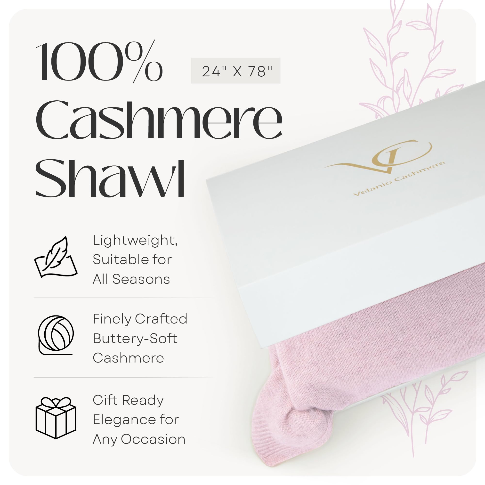 100% Cashmere Knitted Wrap Shawl Extra Large Scarf Stole (Pink)