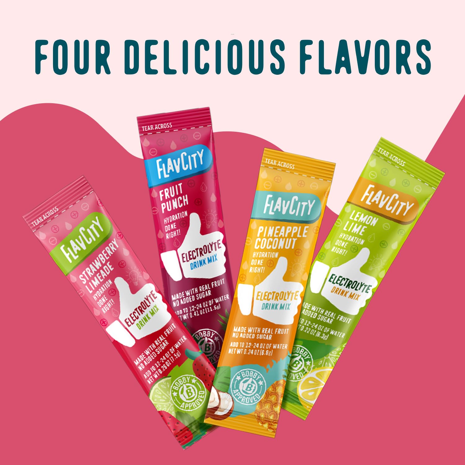 FlavCity Clean Electrolyte Packets - Natural Hydration for Treatment Recovery (Strawberry Limeade, 28 Pack)