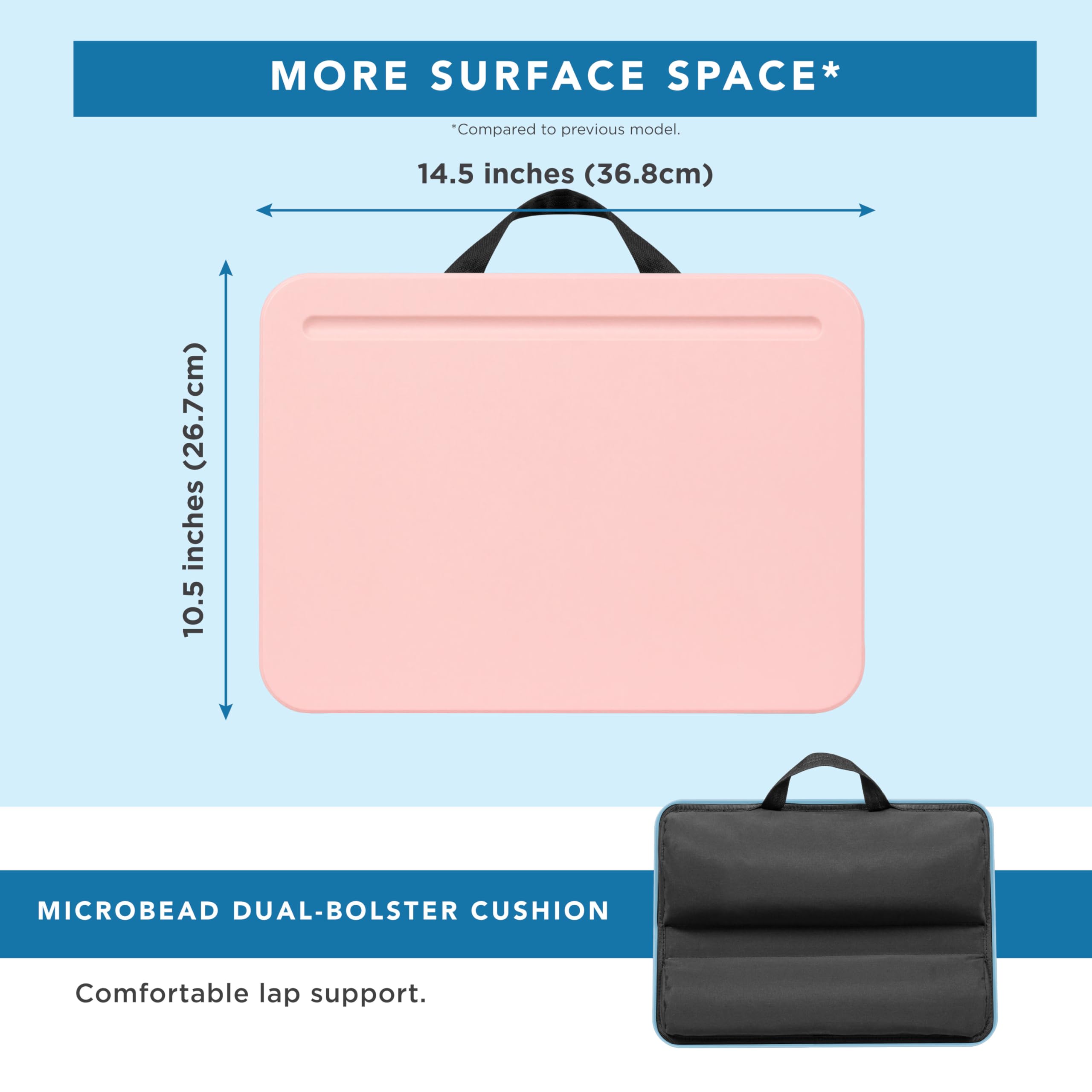 Compact Lap Desk - Fits up to 15 Inch Laptops (Pink)