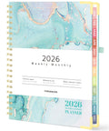 2026 Hardcover Planner - Command Center for Your Treatment Journey (Teal Marble, 8.5" x 11")