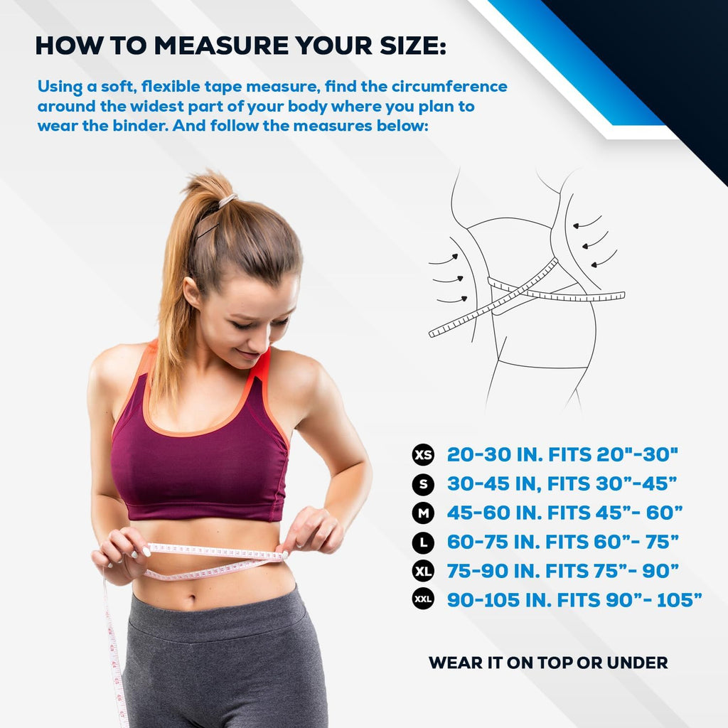 Abdominal Binder - Post-Surgical Support and Comfort (3-Panel, 9" High, Multiple Sizes)