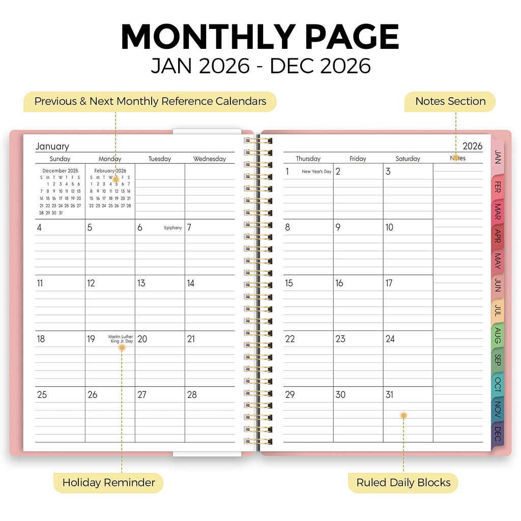 2026 Weekly & Monthly Planner - Dr. Troso's Top Pick for Treatment Organization (Light Pink, 8.5" x 11")