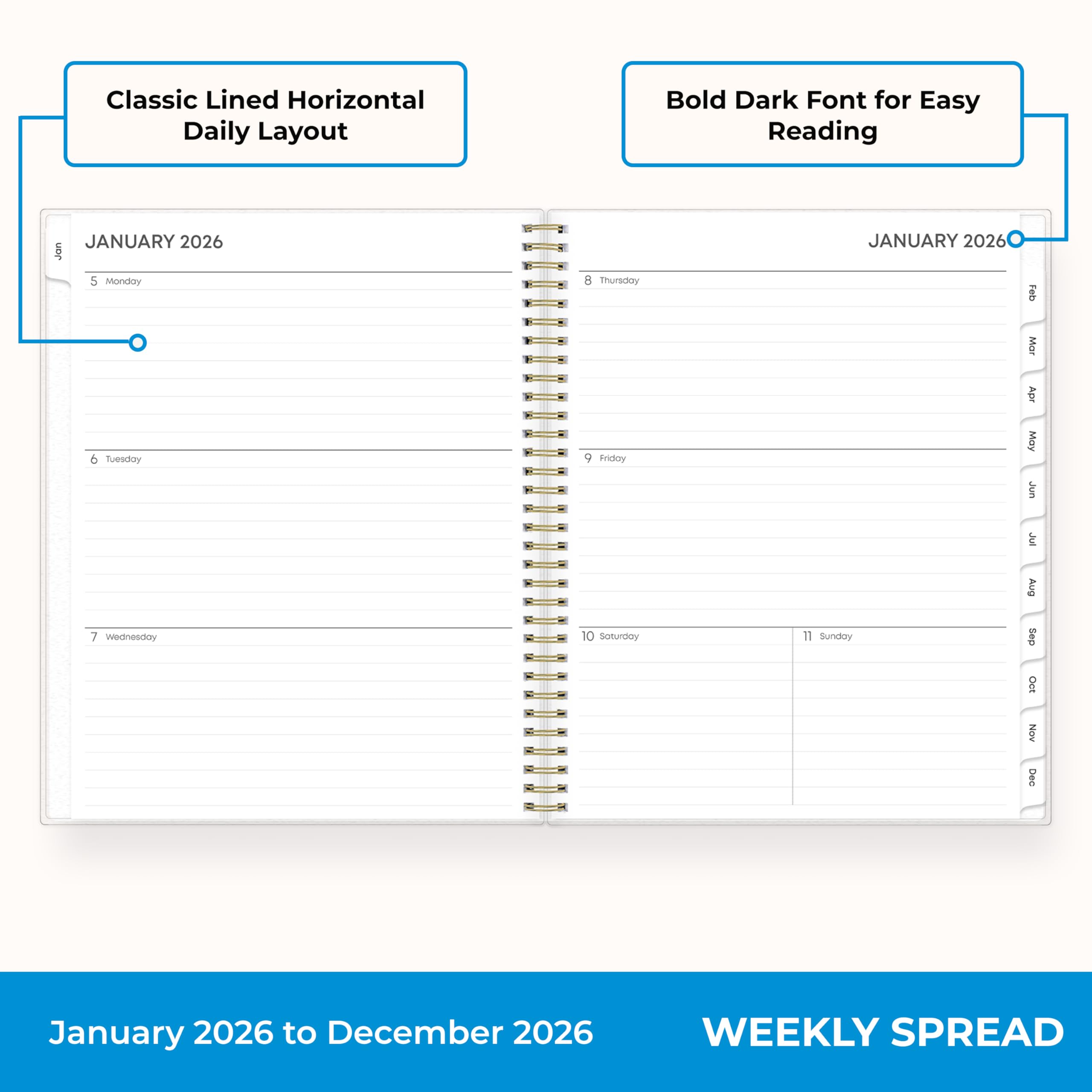 2026 Weekly & Monthly Planner - Organize Your Treatment Journey and Beyond (Light Blue with Flowers)