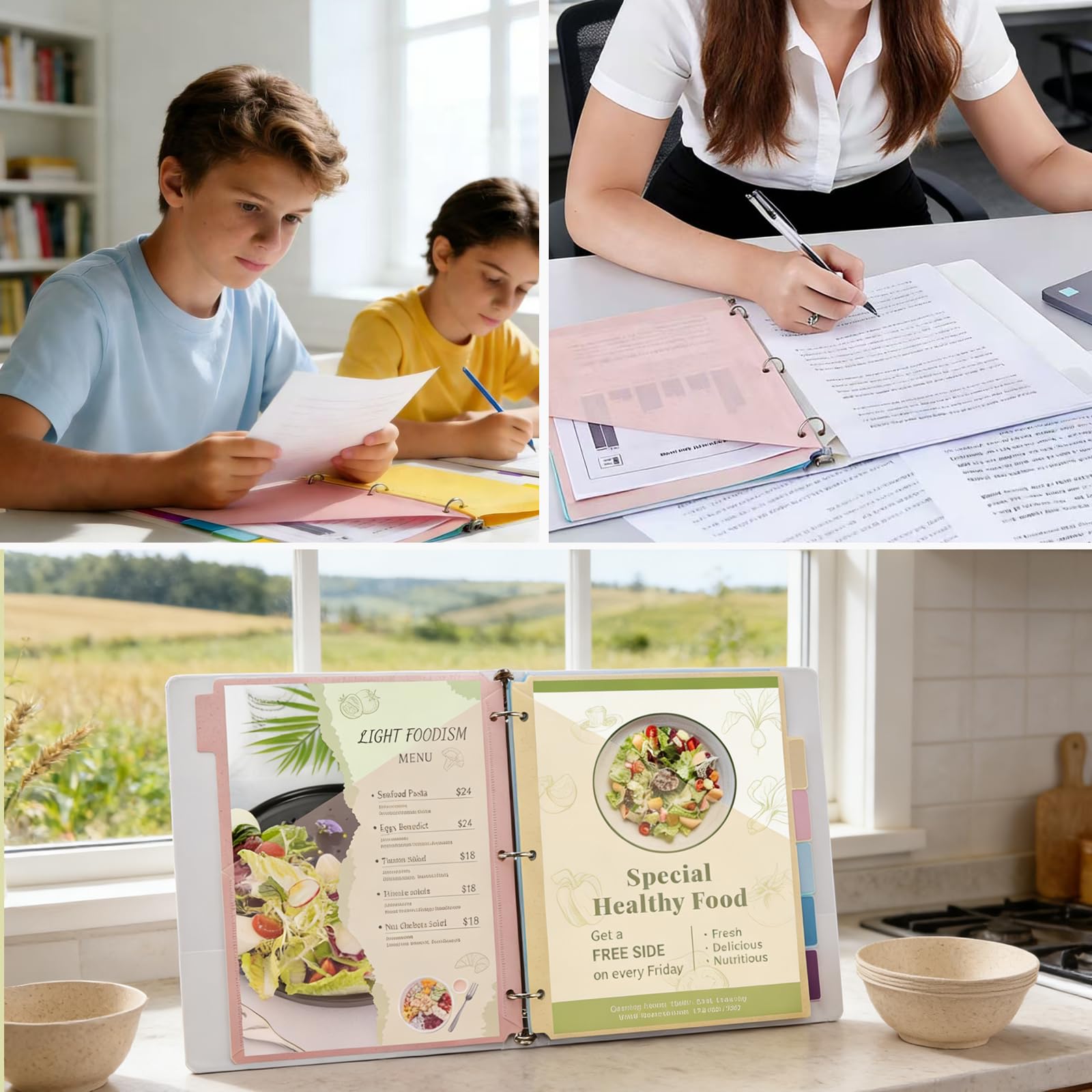 6-Tab Pastel Dividers with Pockets - Pretty Organization for Your Medical Binder