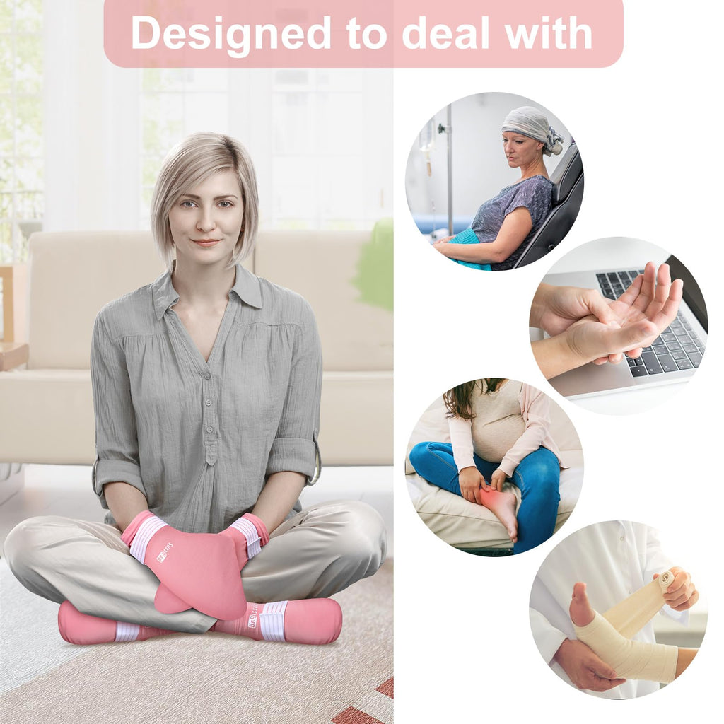 Cold Therapy Socks & Gloves Ice Pack Set - (Pink, S/M)
